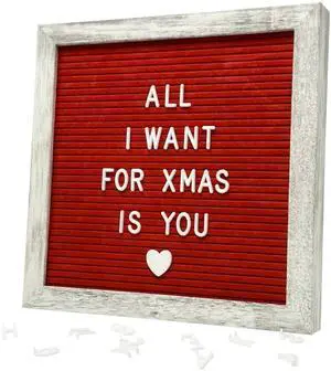 Rustic Red Felt Letter Board Sign, 10x10 Inch with Display Stand 336 letters, numbers and symbols, rustic wood frame, wall mount and stand for warm everyday home messages Rustic Red Felt Letter Board Sign, 10x10 Inch with Display Stand 336 letters, numbers and symbols, rustic wood frame, wall mount and stand for warm everyday home messages