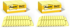 Notes, 1/3/8 x 1 7/8 in, 24 Sticky Notes Pads, 100 Sheets per Pad, Canary Yellow, The Original Note, New Year Organization or Second Semester School Supplies (Pack of 2) Notes, 1/3/8 x 1 7/8 in, 24 Sticky Notes Pads, 100 Sheets per Pad, Canary Yellow, The Original Note, New Year Organization or Second Semester School Supplies (Pack of 2)