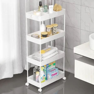 4 Tier Rolling Cart with Wheels, Storage Craft Art Trolley Organizer Serving, 3 Hanging Baskets Easy Assembly, for Office, Living Room, Kitchen 4 Tier Rolling Cart with Wheels, Storage Craft Art Trolley Organizer Serving, 3 Hanging Baskets Easy Assembly, for Office, Living Room, Kitchen