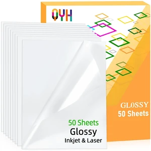 Premium Glossy Printable Vinyl Sticker Paper, 50 Sheets Waterproof White Sticker Paper for Inkjet & Laser Printer, Vivid Prints, Compatible with Cricut, Easy Peel for DIY Crafts, Etsy Premium Glossy Printable Vinyl Sticker Paper, 50 Sheets Waterproof White Sticker Paper for Inkjet & Laser Printer, Vivid Prints, Compatible with Cricut, Easy Peel for DIY Crafts, Etsy