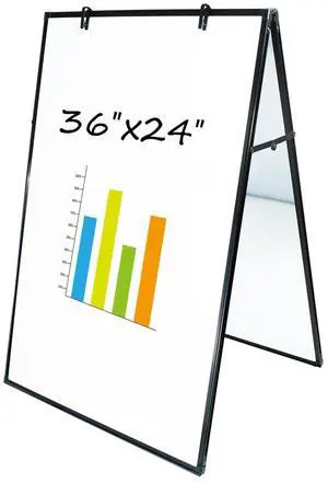 Dry Erase Board, Magnetic White Board 36 X 24 Inch, Double Sided Whiteboard Easel, Black Aluminum Frame with Two Flipchart Hooks for Office Home and School Dry Erase Board, Magnetic White Board 36 X 24 Inch, Double Sided Whiteboard Easel, Black Aluminum Frame with Two Flipchart Hooks for Office Home and School
