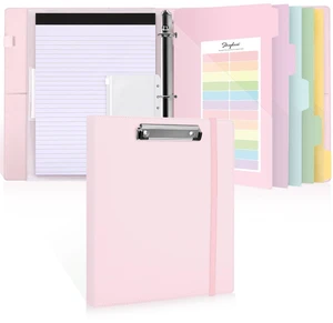 3 Ring Binder with Clipboard, 13.2" × 10.2" Faux Leather 1 Inch Binder Organizer with 5 Pocket Dividers, Notepad, Labels & 2 Storage Pockets for Teachers, Students, Nurses & Office Work 3 Ring Binder with Clipboard, 13.2" × 10.2" Faux Leather 1 Inch Binder Organizer with 5 Pocket Dividers, Notepad, Labels & 2 Storage Pockets for Teachers, Students, Nurses & Office Work