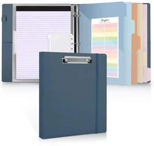 3 Ring Binder with Clipboard, 13.2" × 10.2" Faux Leather 1 Inch Binder Organizer with 5 Pocket Dividers, Notepad, Labels & 2 Storage Pockets for Teachers, Students, Nurses & Office Work 3 Ring Binder with Clipboard, 13.2" × 10.2" Faux Leather 1 Inch Binder Organizer with 5 Pocket Dividers, Notepad, Labels & 2 Storage Pockets for Teachers, Students, Nurses & Office Work