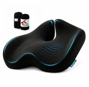 Seat Cushions for Office Chairs, Sciatica Pain Relief Cushion for Tailbone Extra Large Office Chair Cushion for Healthy Sitting Posture, Sciatica Pain Relief Pillow With Extra Cover (Original Black) Seat Cushions for Office Chairs, Sciatica Pain Relief Cushion for Tailbone Extra Large Office Chair Cushion for Healthy Sitting Posture, Sciatica Pain Relief Pillow With Extra Cover (Original Black)