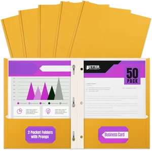 Dark Yellow 2 Pocket Folders with Prongs, 50 Pack, Letter Size, Matte Texture, 8.5 x 11 Inch Dark Yellow 2 Pocket Folders with Prongs, 50 Pack, Letter Size, Matte Texture, 8.5 x 11 Inch