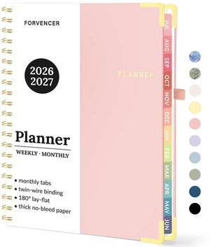 Academic Planner 2026-2027, Weekly & Monthly Hardcover Planner A4 Calendar Planner July 2026-June 2027, 8.5" X 11" Daily Agenda, School Office Notebook Teacher Student Supplies Organizer Pink Academic Planner 2026-2027, Weekly & Monthly Hardcover Planner A4 Calendar Planner July 2026-June 2027, 8.5" X 11" Daily Agenda, School Office Notebook Teacher Student Supplies Organizer Pink