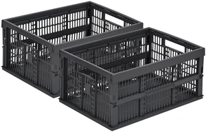 2-Pack Collapsible Plastic Storage Baskets, Dark Grey, 19"x13"x9" Pastel, Space-Saving, Collapsible Plastic Bins, Cute Mini Storage Crates, for Classroom, Kitchen, Office, Bedroom 2-Pack Collapsible Plastic Storage Baskets, Dark Grey, 19"x13"x9" Pastel, Space-Saving, Collapsible Plastic Bins, Cute Mini Storage Crates, for Classroom, Kitchen, Office, Bedroom