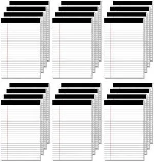 24 Pack of Note Pads 5" x 8" Legal Pads 30 Sheets Notepad College Ruled Small Writing Pads Perforated Pages Paper Pads 80GSM Heavyweight Paper Note Pads for Home, Office, or School 24 Pack of Note Pads 5" x 8" Legal Pads 30 Sheets Notepad College Ruled Small Writing Pads Perforated Pages Paper Pads 80GSM Heavyweight Paper Note Pads for Home, Office, or School