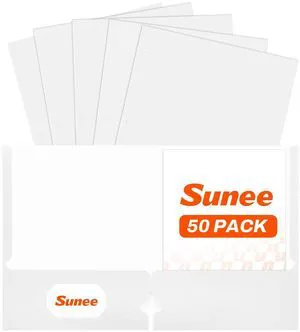 Two Pocket Folders, 50 Pack File Folders with Business Card Slot, Textured Paper, Fit Letter Size Paper, Paper File Folder for School Office Home Business, White Two Pocket Folders, 50 Pack File Folders with Business Card Slot, Textured Paper, Fit Letter Size Paper, Paper File Folder for School Office Home Business, White
