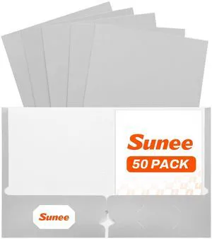 Two Pocket Folders, 50 Pack File Folders with Business Card Slot, Textured Paper, Fit Letter Size Paper, Paper File Folder for School Office Home Business, Gray Two Pocket Folders, 50 Pack File Folders with Business Card Slot, Textured Paper, Fit Letter Size Paper, Paper File Folder for School Office Home Business, Gray