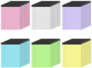 48 Pack Colored Legal Pads, Yellow Legal Pads 8.5 x 11 Note Pads Wide Ruled Wide Ruled, Notepads 8.5x11 with Sturdy Back, Perforated Writing Paper Pads, Colored Lined Pads for Office, School, Home 48 Pack Colored Legal Pads, Yellow Legal Pads 8.5 x 11 Note Pads Wide Ruled Wide Ruled, Notepads 8.5x11 with Sturdy Back, Perforated Writing Paper Pads, Colored Lined Pads for Office, School, Home