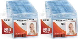 4x3 Horizontal ID Name Badge Holder - Quick Load Zipperless, 500 Pack 4x3 Horizontal ID Name Badge Holder - Quick Load Zipperless, 500 Pack