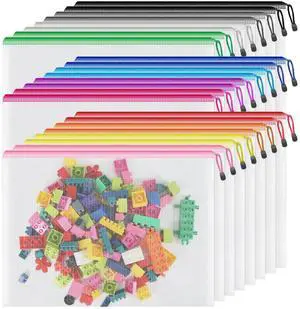 A3 Large Mesh Zipper Pouch, 24 Pack Document Game Storage Zip Bags 17.4" x 12.4" Waterproof Plastic Zipper Pouches for Organizing Artwork, Drawings, Files, Papers and Office (12 Colors) A3 Large Mesh Zipper Pouch, 24 Pack Document Game Storage Zip Bags 17.4" x 12.4" Waterproof Plastic Zipper Pouches for Organizing Artwork, Drawings, Files, Papers and Office (12 Colors)