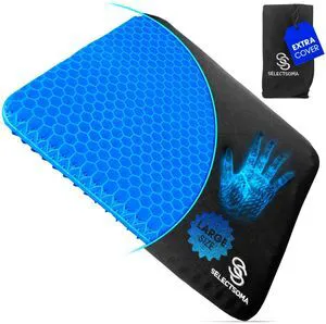 Large Gel Seat Cushion for Long Sitting, Pressure Relief for Back and Hips Large Gel Seat Cushion for Long Sitting, Pressure Relief for Back and Hips
