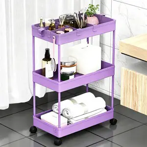 Slim Storage Cart 3 Tier,Bathroom Organizer Rolling Utility,Mobile Shelving Unit Slide Out for Office, Kitchen, Laundry Room & Narrow Places,Purple Slim Storage Cart 3 Tier,Bathroom Organizer Rolling Utility,Mobile Shelving Unit Slide Out for Office, Kitchen, Laundry Room & Narrow Places,Purple