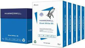 Printer Paper, Great White 30% Recycled Paper, 8.5 x 11 - 5 Ream (2,500 Sheets) - 92 Bright, Made in the USA Printer Paper, Great White 30% Recycled Paper, 8.5 x 11 - 5 Ream (2,500 Sheets) - 92 Bright, Made in the USA