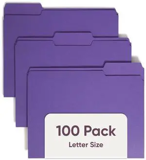 Standard File Folders, 100 Count, Purple, 1/3-Cut Tabs, Letter Size (13043) Standard File Folders, 100 Count, Purple, 1/3-Cut Tabs, Letter Size (13043)