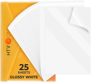 Printable Vinyl Sticker Paper, 8.5"X11", 25 Sheets, Glossy White Dries Quickly, Waterproof, Great Stickiness, Easy to Use & Peeling, Anti-Curl & Jam-Free Design, For Inkjet Printer, Durable Printable Vinyl Sticker Paper, 8.5"X11", 25 Sheets, Glossy White Dries Quickly, Waterproof, Great Stickiness, Easy to Use & Peeling, Anti-Curl & Jam-Free Design, For Inkjet Printer, Durable