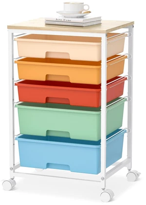 Utility Cart with Drawers,5 Drawers Storage Cart,Macaron 5-Tiers Storage Cart with Drawers with Lockable Wheels for Craft Organizers and Storage,Home Office,Classroom,Dorm,Playroom Utility Cart with Drawers,5 Drawers Storage Cart,Macaron 5-Tiers Storage Cart with Drawers with Lockable Wheels for Craft Organizers and Storage,Home Office,Classroom,Dorm,Playroom