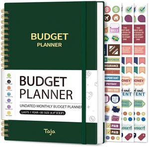 Budget Planner, Undated Budget Book with Expense Tracker, 6.9" x 9.9" Monthly Budget Planner Bill Organizer, Account Book to Track Money and Finances, 150 Pages, Dark Green Budget Planner, Undated Budget Book with Expense Tracker, 6.9" x 9.9" Monthly Budget Planner Bill Organizer, Account Book to Track Money and Finances, 150 Pages, Dark Green