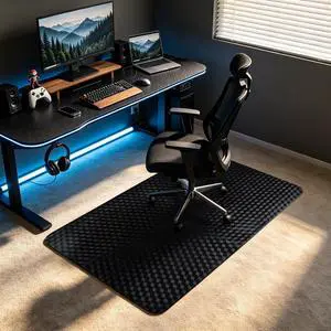 Chair Mat for Low Pile Carpet 36" x 48" PVC Office Carpet Protector, Black Studded Back Grip, Smooth Chair Rolling, Protects Carpet from Wheel Wear, Home Office Gaming Use Chair Mat for Low Pile Carpet 36" x 48" PVC Office Carpet Protector, Black Studded Back Grip, Smooth Chair Rolling, Protects Carpet from Wheel Wear, Home Office Gaming Use