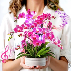 Birthday Cards, Thank You Card for Women with Light and Music Orchid Oasis,10 Inch Bouquet Greeting Card, Get Well Soon for Her Wife Mom Daughter Sister (Blank Notecard & Envelope) Birthday Cards, Thank You Card for Women with Light and Music Orchid Oasis,10 Inch Bouquet Greeting Card, Get Well Soon for Her Wife Mom Daughter Sister (Blank Notecard & Envelope)