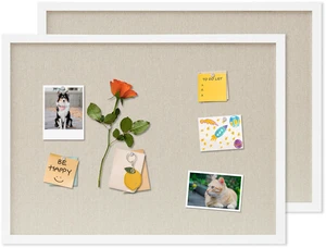Cork Board with Linen White 2Pack,Bulletin Board 23"x17" Hanging Corkboards for Office Home School Message Board or Vision Board Decoration Cork Board with Linen White 2Pack,Bulletin Board 23"x17" Hanging Corkboards for Office Home School Message Board or Vision Board Decoration