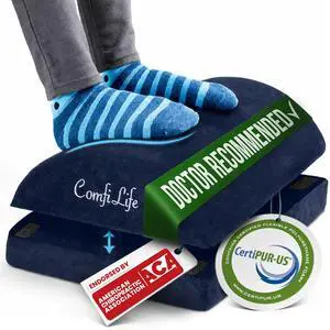 Foot Rest for Under Desk at Work Adjustable Height Memory Foam Foot Stool for Under Desk, Office Chair & Gaming Chair Ergonomic Footrest for Back & Hip Pain Relief (Navy) Foot Rest for Under Desk at Work Adjustable Height Memory Foam Foot Stool for Under Desk, Office Chair & Gaming Chair Ergonomic Footrest for Back & Hip Pain Relief (Navy)