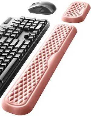 Wrist Rest for Keyboard and Mouse, Computer Ergonomic Wrist Support Pad, Soft Memory Foam Arm Cushion for Desk, Palm Hand Office Laptop Typing-Pink Wrist Rest for Keyboard and Mouse, Computer Ergonomic Wrist Support Pad, Soft Memory Foam Arm Cushion for Desk, Palm Hand Office Laptop Typing-Pink