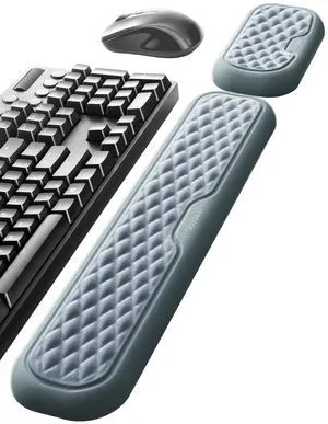 Wrist Rest for Keyboard and Mouse, Computer Ergonomic Wrist Support Pad, Soft Memory Foam Arm Cushion for Desk, Two-Tone Palm Hand Office Laptop Typing-Gray and Blue Wrist Rest for Keyboard and Mouse, Computer Ergonomic Wrist Support Pad, Soft Memory Foam Arm Cushion for Desk, Two-Tone Palm Hand Office Laptop Typing-Gray and Blue