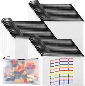 60pcs Large Mesh Zipper Pouch File Bags Reusable Zippered Pouches for Organizing Classroom, Board Game Storage, Puzzle Bags Black 60pcs Large Mesh Zipper Pouch File Bags Reusable Zippered Pouches for Organizing Classroom, Board Game Storage, Puzzle Bags Black