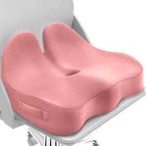 Extra Large Seat Cushion, Sciatica Support for Office Chair, Pink Ergonomic Office Chair Cushion for Hip & Tailbone Pain Relief, Memory Foam Cushion for Car, Long Trip, Desk Chair, Lab Extra Large Seat Cushion, Sciatica Support for Office Chair, Pink Ergonomic Office Chair Cushion for Hip & Tailbone Pain Relief, Memory Foam Cushion for Car, Long Trip, Desk Chair, Lab