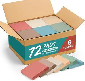 72 Pads Sticky Notes, 3x3 Inch, Aesthetic Self-Stick Notes, Vintage Bulk Self-Stick Note Pads for Office, School, Home, Ideal for Planning, Notes, Reminders and Organization, 50 Sheets/Pad 72 Pads Sticky Notes, 3x3 Inch, Aesthetic Self-Stick Notes, Vintage Bulk Self-Stick Note Pads for Office, School, Home, Ideal for Planning, Notes, Reminders and Organization, 50 Sheets/Pad