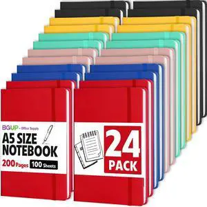 24 Pack Lined Journal Notebook for Work, 200 Pages, Medium 5.5" x 8.3", A5 College Ruled Notebook, 6 Colors, Hardcover Journaling Notebooks for Writing, Note Taking 24 Pack Lined Journal Notebook for Work, 200 Pages, Medium 5.5" x 8.3", A5 College Ruled Notebook, 6 Colors, Hardcover Journaling Notebooks for Writing, Note Taking