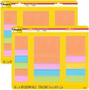 Super Sticky Notes Multi-Size Supernova Neons 2 Pack (2 x 15 Pads, 45 Sheets Each = 30 Pads, 1350 Sheets) Sticky Notes for Walls, Doors, Windows and Planners at Home and Office Super Sticky Notes Multi-Size Supernova Neons 2 Pack (2 x 15 Pads, 45 Sheets Each = 30 Pads, 1350 Sheets) Sticky Notes for Walls, Doors, Windows and Planners at Home and Office