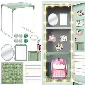 11 Pcs Back to School Locker Accessories Kit, Sage Green, Elegant Locker Shelf Magnetic Mirror Rug Weekly Schedule Whiteboard Pen Holder Marker and More, Locker Decor and Storage Needs 11 Pcs Back to School Locker Accessories Kit, Sage Green, Elegant Locker Shelf Magnetic Mirror Rug Weekly Schedule Whiteboard Pen Holder Marker and More, Locker Decor and Storage Needs