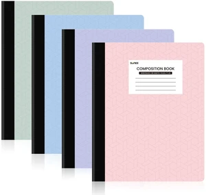 Composition Notebooks - Wide Ruled Paper, 4 Pack Composition Book, 9 3/4" x 7 1/2", 80 Sheets/160 Pages, Assorted Colors, School & Office Supplies Composition Notebooks - Wide Ruled Paper, 4 Pack Composition Book, 9 3/4" x 7 1/2", 80 Sheets/160 Pages, Assorted Colors, School & Office Supplies