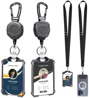 Badge Holder Retractable Clip Heavy Duty Carabiner Badge Reel Keychain with Lanyard ID Cards Holder Cool Tactical ID Holder Badge Holder Retractable Clip Heavy Duty Carabiner Badge Reel Keychain with Lanyard ID Cards Holder Cool Tactical ID Holder