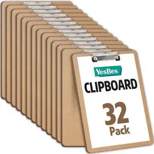 32 Pack Clipboards Bulk, Clipboards for Classroom, Letter Size (9 x 12.5 Inch) Wooden Clipboard, Hardboard Office Clipboard, Classroom Supplies 32 Pack Clipboards Bulk, Clipboards for Classroom, Letter Size (9 x 12.5 Inch) Wooden Clipboard, Hardboard Office Clipboard, Classroom Supplies