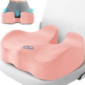 Seat Cushion, Office Chair Cushions, 5.28 in Thick (Pink) Anti-Slip Back & Removable Cover, Ergonomic Tailbone Support Seat Cushion, Memory Foam Seat Cushion for Office Seat Cushion, Office Chair Cushions, 5.28 in Thick (Pink) Anti-Slip Back & Removable Cover, Ergonomic Tailbone Support Seat Cushion, Memory Foam Seat Cushion for Office