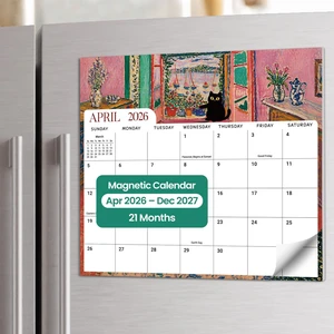 2026-2027 Magnetic Calendar for Refrigerator, Apr 2026-Dec 2027 21-Month Fridge Calendar 2026-2027 for Home Planning, Scheduling and Easy Organization, Black Cats 2026-2027 Magnetic Calendar for Refrigerator, Apr 2026-Dec 2027 21-Month Fridge Calendar 2026-2027 for Home Planning, Scheduling and Easy Organization, Black Cats