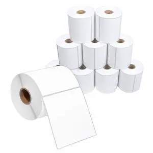 4" X 4 Direct Thermal Labels (3500 Count, 10 Rolls) Perforated Postage Shipping Labels, UPC Barcode Stickers for Inventory - Compatible With Zebra and Rollo Printers 4" X 4 Direct Thermal Labels (3500 Count, 10 Rolls) Perforated Postage Shipping Labels, UPC Barcode Stickers for Inventory - Compatible With Zebra and Rollo Printers