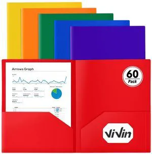 60 Pack Plastic Folders with Pockets (Assorted Color) Heavy Duty 2 Pocket Folders, File Folder Bulk for School, Office and Home 60 Pack Plastic Folders with Pockets (Assorted Color) Heavy Duty 2 Pocket Folders, File Folder Bulk for School, Office and Home