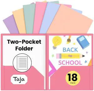 Plastic Folders with Pockets (18 Pack, Assorted Pastel Colors), 2-Pocket Folders with Business Card Slot, Heavy Duty, Fit Letter Size Documents, Perfect for School, Office & Business Plastic Folders with Pockets (18 Pack, Assorted Pastel Colors), 2-Pocket Folders with Business Card Slot, Heavy Duty, Fit Letter Size Documents, Perfect for School, Office & Business