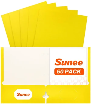 Folders with Pockets 3 Hole Punched(50 Pack, Yellow), 2 Pocket Folders Fit Letter Size Paper, Paper File Folder for School Office Home Business Folders with Pockets 3 Hole Punched(50 Pack, Yellow), 2 Pocket Folders Fit Letter Size Paper, Paper File Folder for School Office Home Business