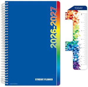 2026-2027 Middle & High School Student Planner 5.5" x 8.5" - Dated Weekly & Monthly Academic Planner with Ruler/Bookmark & Stickers, Ideal for Homework, Block Style, Blue Colors 2026-2027 Middle & High School Student Planner 5.5" x 8.5" - Dated Weekly & Monthly Academic Planner with Ruler/Bookmark & Stickers, Ideal for Homework, Block Style, Blue Colors