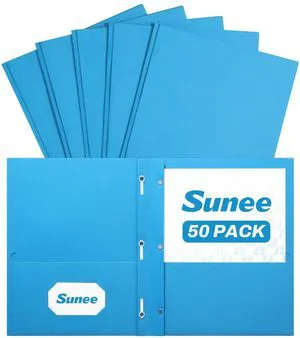 Folders with Prongs, 50 Pack 3 Prong Folders with 3 Metal Prong Fastener Clips, 2 Pocket, Fit Letter Size Paper, Paper Folders for School Office Home Business, Blue Folders with Prongs, 50 Pack 3 Prong Folders with 3 Metal Prong Fastener Clips, 2 Pocket, Fit Letter Size Paper, Paper Folders for School Office Home Business, Blue