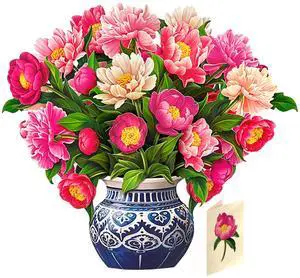 Grande Peony Paradise 19 Inch Life-Sized 3D Pop Up Card Birthday, Mothers Day, Thank You, Gifts for Mom and Her Includes Notecard and Envelope Grande Peony Paradise 19 Inch Life-Sized 3D Pop Up Card Birthday, Mothers Day, Thank You, Gifts for Mom and Her Includes Notecard and Envelope