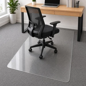 Clear Office Chair Mat 36" x 48" for Low-Pile Carpet Clear PVC With Anti-Slip Studs, Ideal for Home Offices, Workspaces and Gaming Setups, Smooth Surface Supports Daily Rolling Clear Office Chair Mat 36" x 48" for Low-Pile Carpet Clear PVC With Anti-Slip Studs, Ideal for Home Offices, Workspaces and Gaming Setups, Smooth Surface Supports Daily Rolling