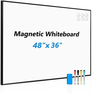 Large Magnetic Whiteboard, 48" x 36" Dry Erase White Board for Wall Black Aluminum Frame, Easy to Write and Erase, Wall Mounted, Presentation Board, for Home, Office, School, Kitchen Large Magnetic Whiteboard, 48" x 36" Dry Erase White Board for Wall Black Aluminum Frame, Easy to Write and Erase, Wall Mounted, Presentation Board, for Home, Office, School, Kitchen